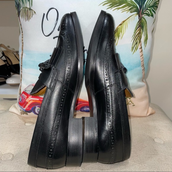 ASOS NWOB! Fringe/Tassel Dress Loafers In Black Polished Leather Shoes - Picture 8 of 12